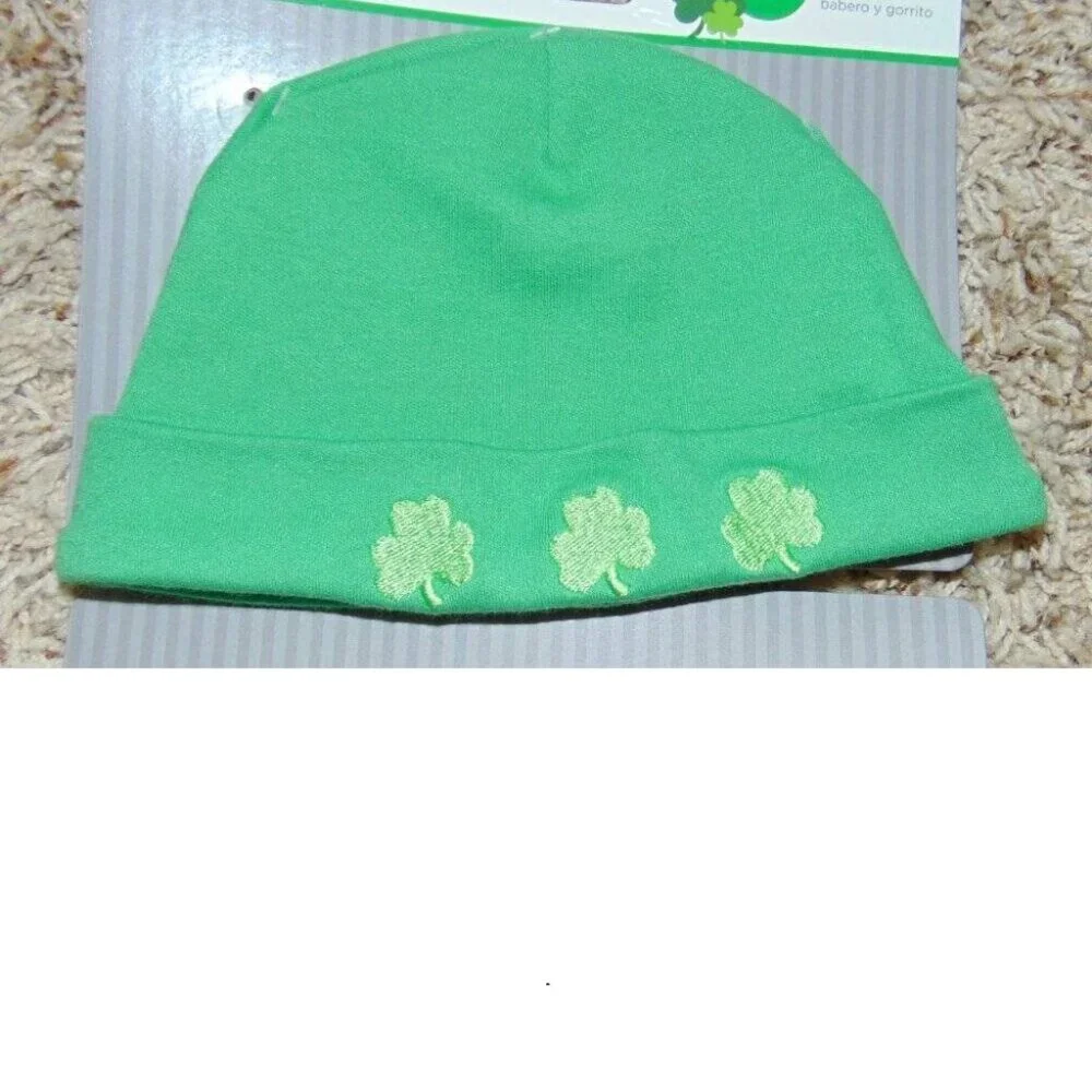 Baby St. Patricks Day Bib & Hat 